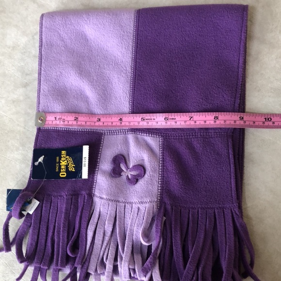 OshKosh B'gosh Girls Purple Fleece Butterfly Winter Scarf Size 1-4T - Picture 4 of 8